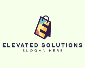 Shopping Bag Letter E logo design