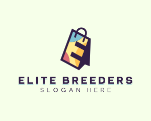 Shopping Bag Letter E logo design