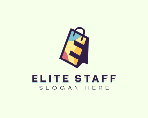 Shopping Bag Letter E logo design