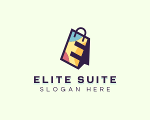 Shopping Bag Letter E logo design