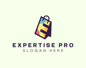 Shopping Bag Letter E logo design