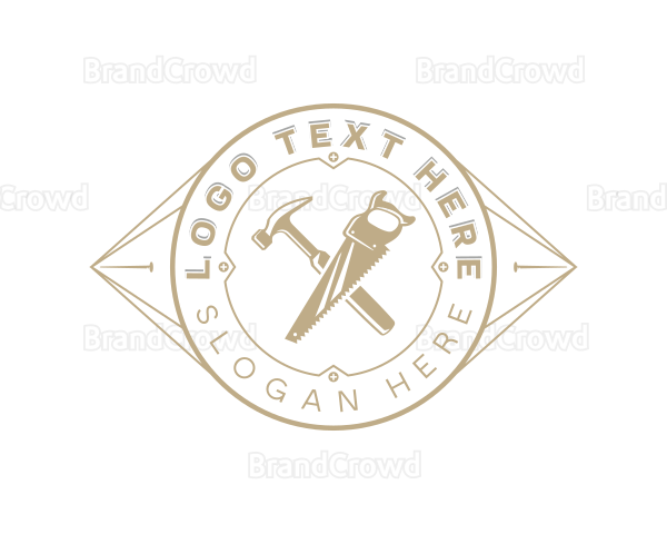 Hammer Handsaw Woodwork Logo