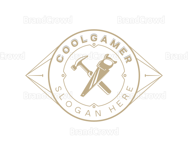 Hammer Handsaw Woodwork Logo