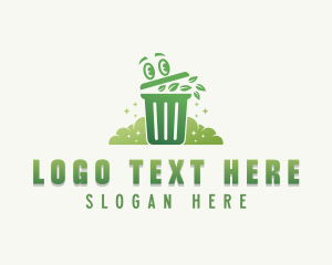 Recycling Bin - Eco Garbage Bin logo design