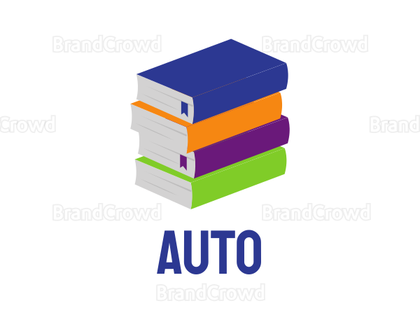 Colorful Library Books Logo