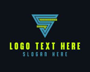 Futuristic - Digital Tech Letter S logo design