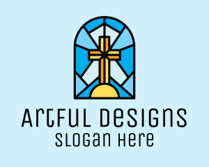 Church Cross Mosaic logo design