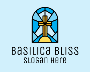 Basilica - Church Cross Mosaic logo design