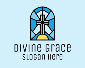Jesus - Church Cross Mosaic logo design