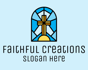 Faith - Church Cross Mosaic logo design