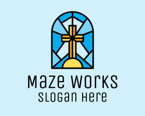 Church Cross Mosaic logo design