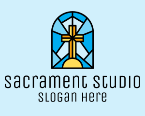 Sacrament - Church Cross Mosaic logo design