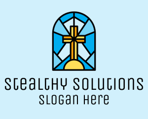 Church Cross Mosaic logo design