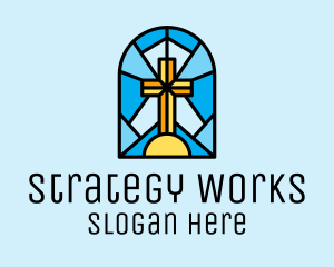 Church Cross Mosaic logo design