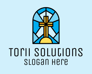 Church Cross Mosaic logo design