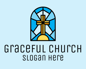 Church - Church Cross Mosaic logo design