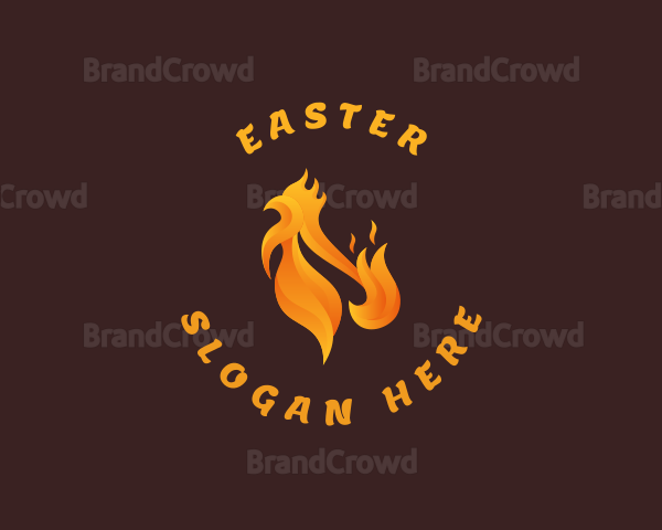 Fried Chicken Flame Logo