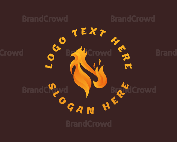 Fried Chicken Flame Logo