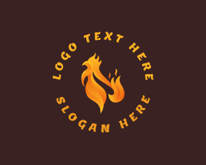 Rooster - Fried Chicken Flame logo design