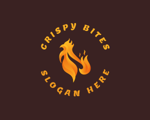 Fried - Fried Chicken Flame logo design