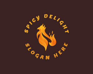 Spicy - Fried Chicken Flame logo design