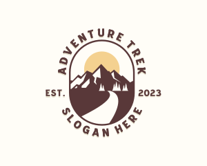 Backpacker - Mountain Trekking Pathway logo design