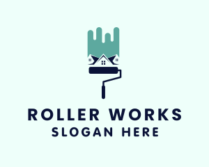 Roof Paint Roller logo design