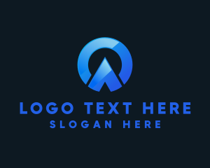 Internet - 3D Tech Arrow Letter A logo design