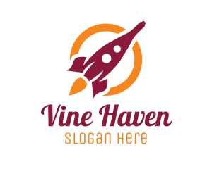 Wine Bottle Rocket logo design