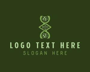 Biology - DNA Organic Leaves logo design