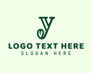 Symbol - Green Natural Letter Y logo design