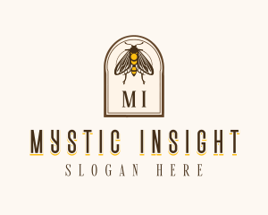 Vintage Moth Insect logo design