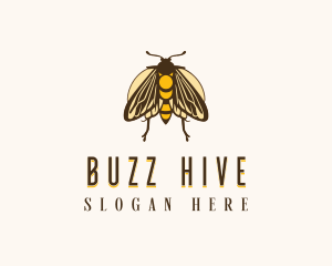 Vintage Moth Insect logo design