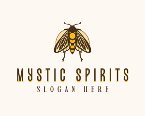 Vintage Moth Insect logo design