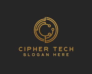 Cryptography - Cryptocurrency Bitcoin Fintech logo design