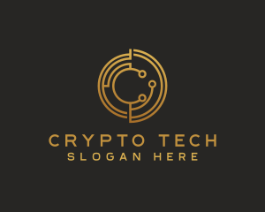 Cryptocurrency Bitcoin Fintech logo design