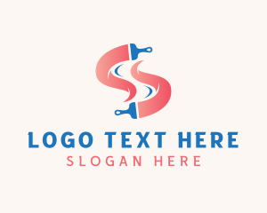 Paintbrush - Painting Renovation Letter S logo design