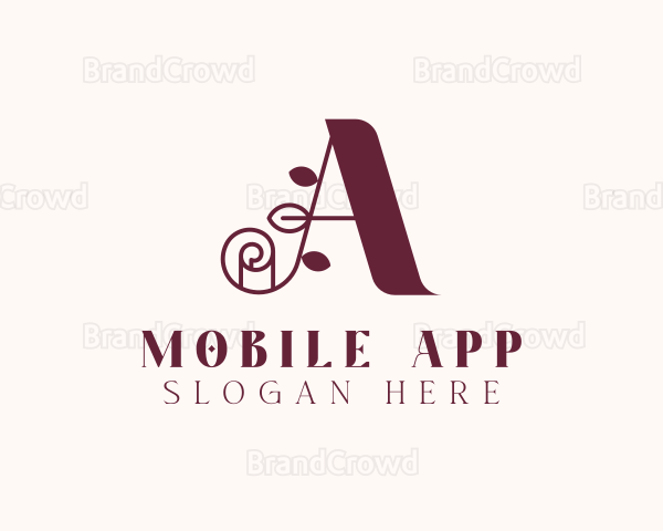 Floral Leaf Letter A Logo