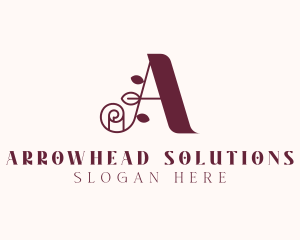 Floral Leaf Letter A logo design