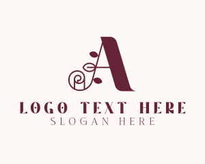 Aesthetic - Floral Leaf Letter A logo design