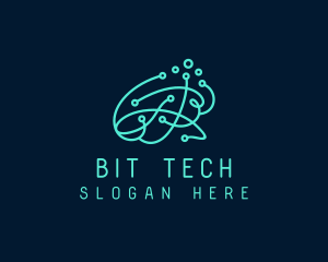 Brain Circuit Tech Cyberspace  logo design