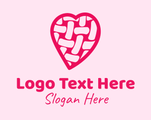 Thread - Pink Woven Heart logo design