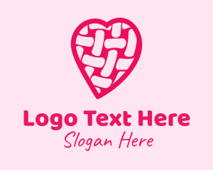 Craft - Pink Woven Heart logo design