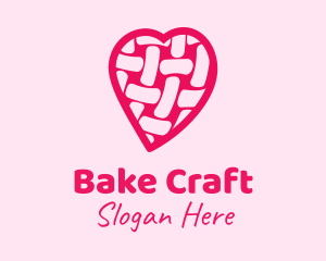 Pink Woven Heart  logo design