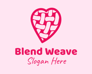 Pink Woven Heart  logo design