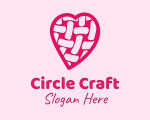 Pink Woven Heart  logo design