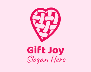 Pink Woven Heart  logo design