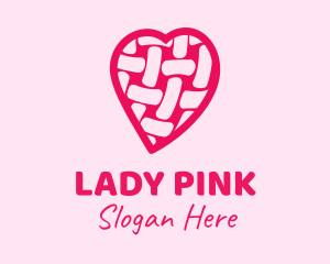 Pink Woven Heart  logo design