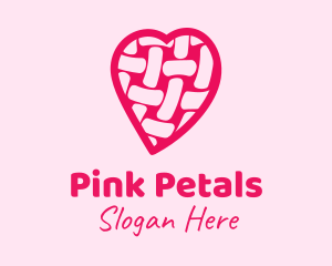 Pink Woven Heart  logo design