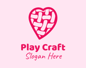 Pink Woven Heart  logo design